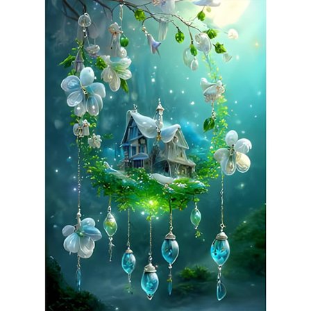 30x40cm, Drømmefanger 5d diamantmalt rhinstein broderi lerret(4)