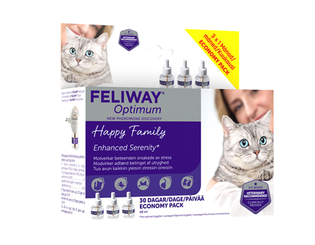 Feliway - Optimum Fragrance Dispenser Refill 48 ml x 3 stk. i økonomipakke - Katt - Kattepleie & kosttilskudd - Feromoner og stress - ZOO.no