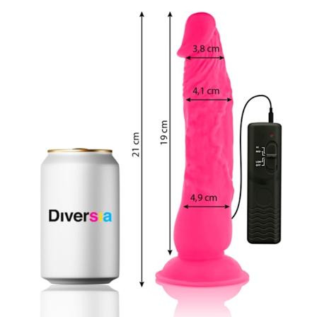 Diversia - Fleksibel Vibrerende Dildo Pink 21 Cm -O- 4,9 Cm