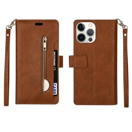 Iphone 13 Pro Max - Multifunktionellt Flerkort Läder Fodral - Br
