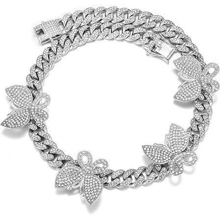 Fjärilskubansk halsband Fjärilskubansk länk Choker Fjärilskedja för kvinnor