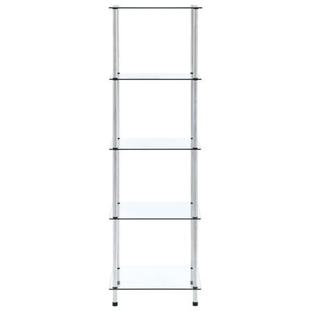 Vidaxl Hylla 5 Hyllplan Transparent 40x40x130 Cm Härdat Glas Transparent