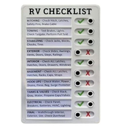 Muovinen uudelleenkäytettävä asuntovaunun tarkistuslista päivittäinen tehtävälista taulu, irrotettava muoto tehtävälista (asuntovaunun tarkistuslista)