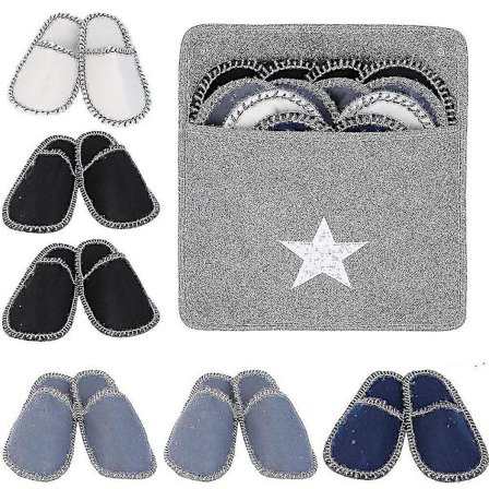 6 par fleece hjemmesko - Bærbare, vaskbare, engangs, skridsikre - Hjemmesko til hjemmet, spa, gæster, hotel og rejser