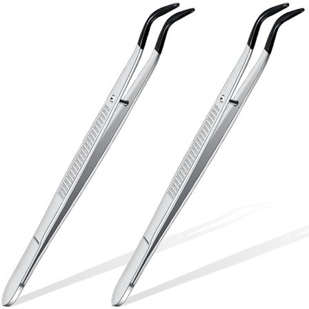 2 st krökta spetstänger i gummi för industri, labb, hobby och hantverk (svart)