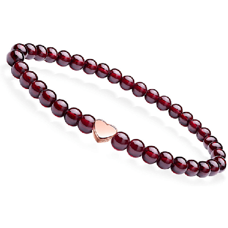 #Naturligt stenarmband S925 granatpärlor stretch armband hjärta hänge#