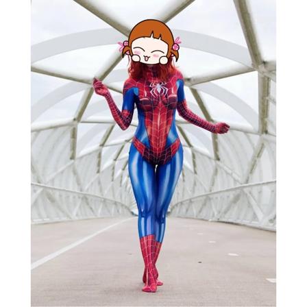 Vuxna barn Halloween MJ Spiderman Cosplay-dräkt Kvinnlig kvinna Mary Jane Watson Flickor Zentai Bodysuit Fest Jumpsuits XS Cosplay Costume