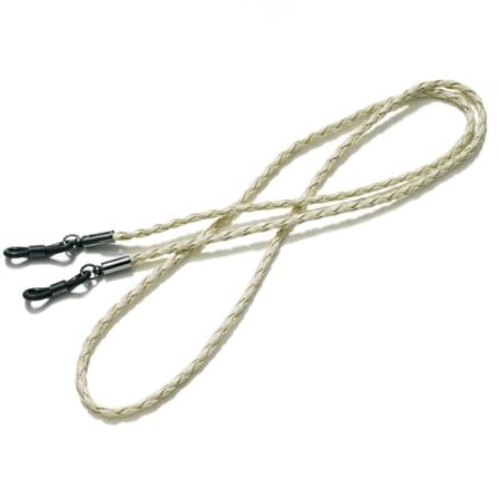 Brilleremmer Halsbånd Lanyard Lær Briller Nakkestropp String Tau Band Lær Brillegarn Justerbar Ende Brilleholder Øyetilbehør, 2 stk, hvit white