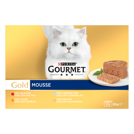 Purina Gourmet Gold - Gullmousse Selection - Menu Box 85 g x 12 stk - Full boks - Katt - Kattefôr & kattemat - Våtfôr og våtmat - ZOO.no