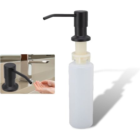 350 ml:n keittiösaippua-annostelija sisäänrakennetulla pesuallas-saippua- tai -voideannostelijalla, 360° monitoiminen keittiösaippua-annostelija (