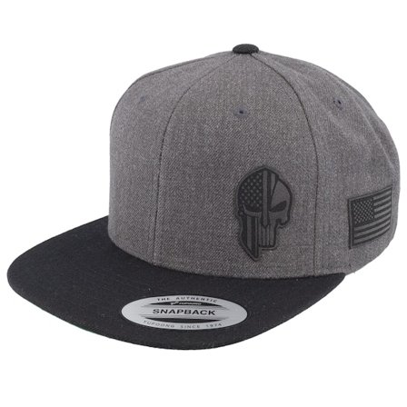 Army Head - Grijs snapback Cap - Army Skull Usa Charcoal/Black Snapback @ Hatstore