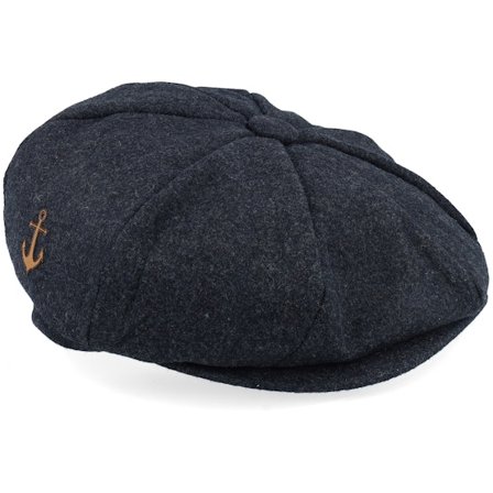 Jack Anchor - Cinza flatcap Boné - Anchor Patch Charcoal Wool Bakerboy Flat Cap @ Hatstore