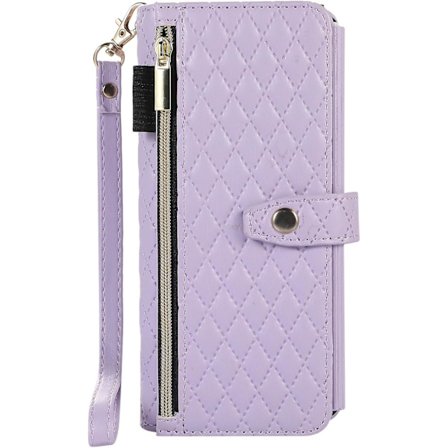 Z Fold 5 Fodral, Lyxigt PU Läder Dragkedja Kortplats Plånboksfodral Kompatibel Samsung Galaxy Z Fold 5 Med Crossbody Lanyard Present