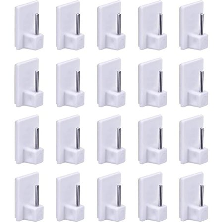 20-pack självhäftande gardinstångskrokar, 3M små självhäftande krokar, minikrok för gardinstång, självhäftande väggnyckelkrok