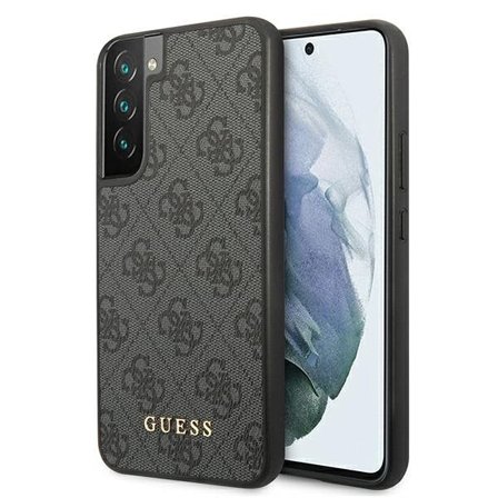 Guess GUHCS22SG4GFGR S22 S901 grå/grå hårt fodral 4G Metall Guld Logo