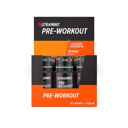 Nutramino Pre-Workout Shot Orange 60ml 12 stk. (1 kasse), Helse & Madvarer, Energi, Pre-workout