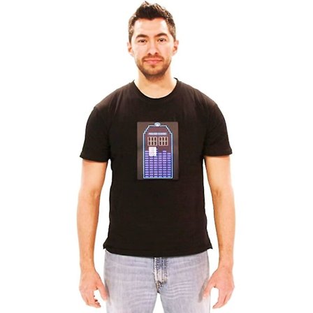 Doctor Who Tardis Sound Activated Led Light Up Vuxen T-shirt