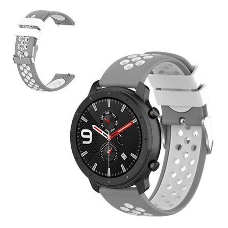Bi-color silicone watch band for Samsung watch - Grey / White