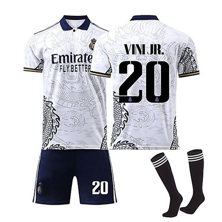 Real Madrid -23 Dragon Style Jersey VINI JR. nr. 20 Fodboldtrøjesæt W