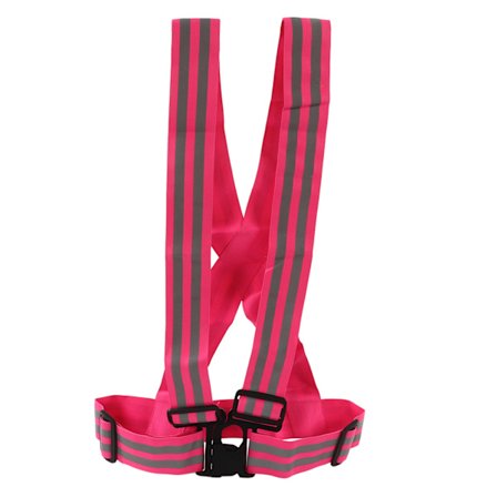 Reflekterende vest med høj synlighed, elastisk, let, komfortabel sikkerhedsrefleksbælte til løb, cykling, nattevandring, pink