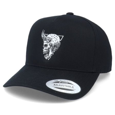 Iconic - Svart adjustable Keps - Horned Demon Curved A-Frame Black Adjustable @ Hatstore