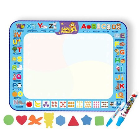 Magisk vattenritmatta för barn - 100x75cm Stor vattenkluddermatta, Säker kladdfri skrivtavla & matta, Pedagogisk leksak för småbarn