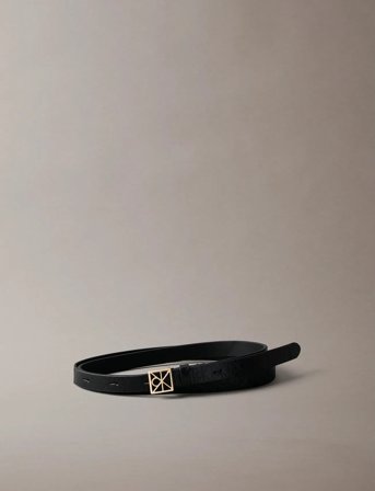 Calvin Klein Emblem Buckle Aop 15Mm Belt - Black - 100