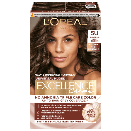L'Oréal Paris Excellence Universal Nudes 5U Light Brown Hårfärg Unisex Brun ONESIZE