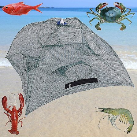 Foldbar Fiske-Agnsnet Fælde Kast Dyk Bur Krabbe Småfisk