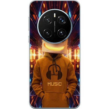 Kompatibelt Mobilskal till Honor Honor Magic7 Pro DJ-figur med lysande hjälm och hoodie i futuristisk musikmiljö med neonljus.