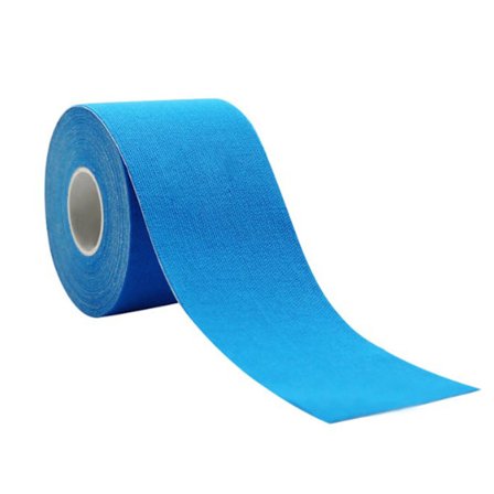 Blå muskeltape, 5 meter lang, 5 centimeter bred, vanntett, pustende og hurtigtørkende, egnet for utendørs fitness og andre sportsaktiviteter.