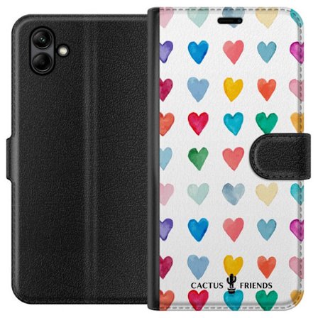 Yhteensopiva Lompakkokotelo Samsung Samsung Galaxy A05 Cactus and Friends - Watercolor Love Grid