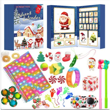 24 Dagar/ Set Fidget Toys Jul Adventskalenderpaket Anti Stress Leksakssats Stressavlastning Figet Leksak Blind Box Barn Julklapp