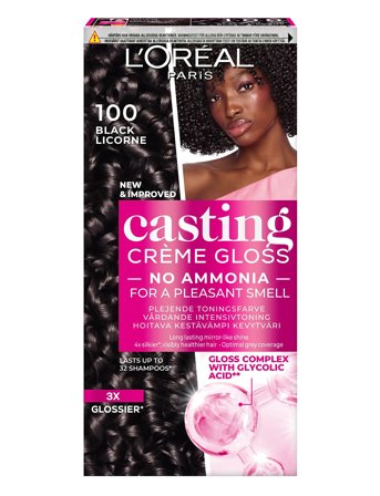 L'Oréal Paris L'oréal Paris Casting Crème Gloss Semi-Permanent Hårfärg För Alla Hårtyper 100 Black Licorice - Black - 1 PCE