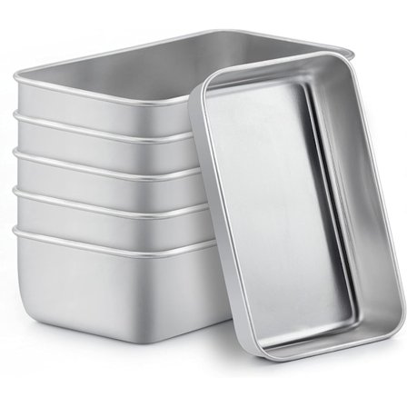6 st Matbehållare med Lock Matlådor Återanvändbara Rostfritt Stål Ugn Frysskåp och Diskmaskin Säker 500 ml