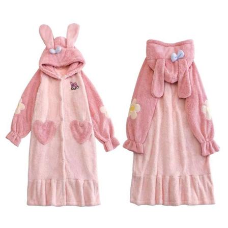 Winter Kawaii Sanrio Pyjamas Animasjon Kuromi Cinnamoroll My Melody Fabric Plysj Varm og behagelig Pyjamas Set M