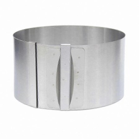 Justerbar kagering i rustfrit stål, 20-40 cm, kageform til mousse og krave designs