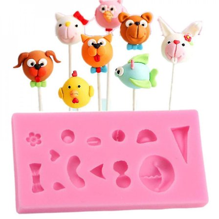 En variation av små djurs ansiktsform av form