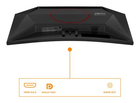 AOC 24" curved gamingskjerm C24G42E 1920x1080 VA, 180hz, 0.5ms, 3000:1, HDR10, 2xHDMI/DP