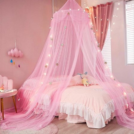 Prinsessasängyn katos tähtivalo sängyn verho tähtisängyn katos hyttysverkko leikkimökki valkoinen kupolisängyn katos makuuhuoneen sisustus