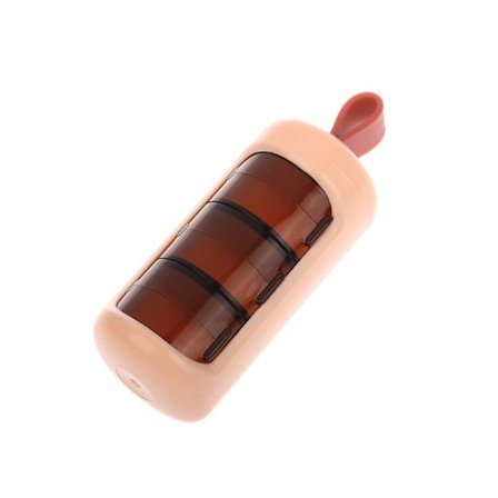 Mini Bärbar Pill Box Medicin Kompakt Förseglad Box 3 Fack