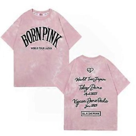 Pink og sort T-shirt Born Pink T-shirt Kpop Born Pink Tøj Born Pink Top Wear Golf Trænings T-shirts Kortærmet