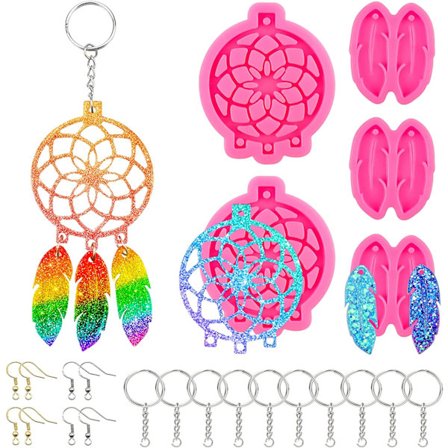 103 stk. nøglering harpiksforme silikone, drømmefangerform til Ep