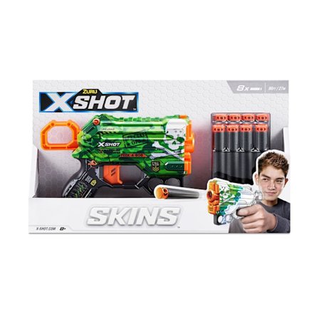 Zuru X-Shot skins menace dart blaster med 8 Pilar
