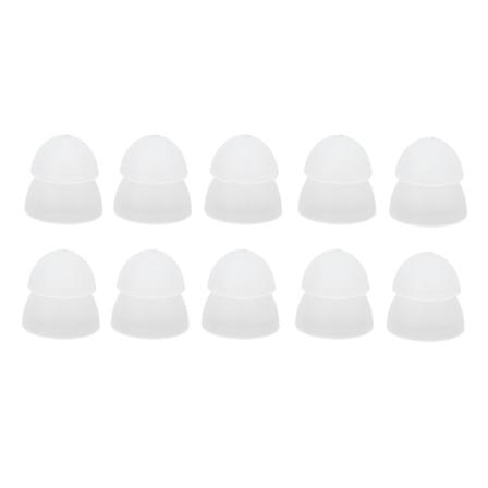 10 stk. Høreapparatkopper Blød Silikon 8mm Dobbeltlag Lukket Type Vaskbar Antistatisk Øretips Hvid