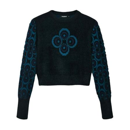 Desigual, Round-neck Knitwear Zwart, Dames, Maat:XS