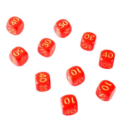 50 stk. skadeindikator terninger rollespil terninger til brætspilsspillere