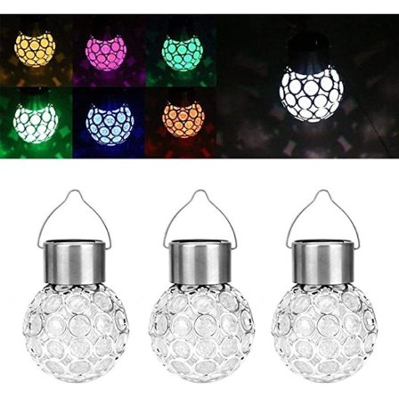 3 dele solcellelampe udendørs havelygte LED