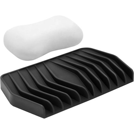 Silikoninen saippua-alusta, saippuateline, pesuainelokero, itsestään tyhjentyvä astianpesualusta suihkuihin, kylpyhuoneisiin, keittiön tiskialtaisiin 