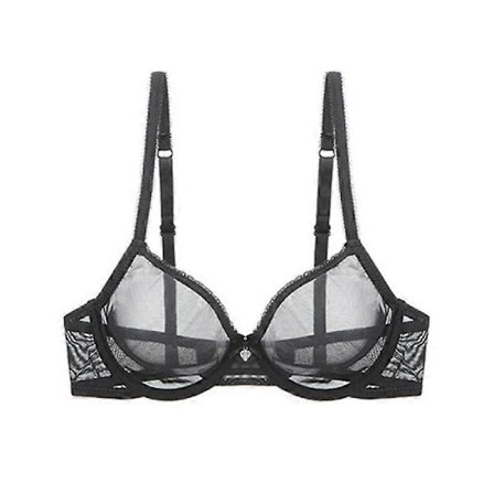 Sexy Gjennomsiktig BH Uforet med Spile Blonde Mesh Uten Vattering Ultratynn Klar Bralette